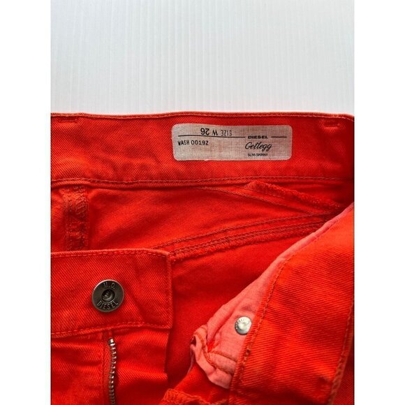 Diesel Women Denim Orange Getlegg Slim Skinny 0019Z Jeans Size W26 - Picture 5 of 8